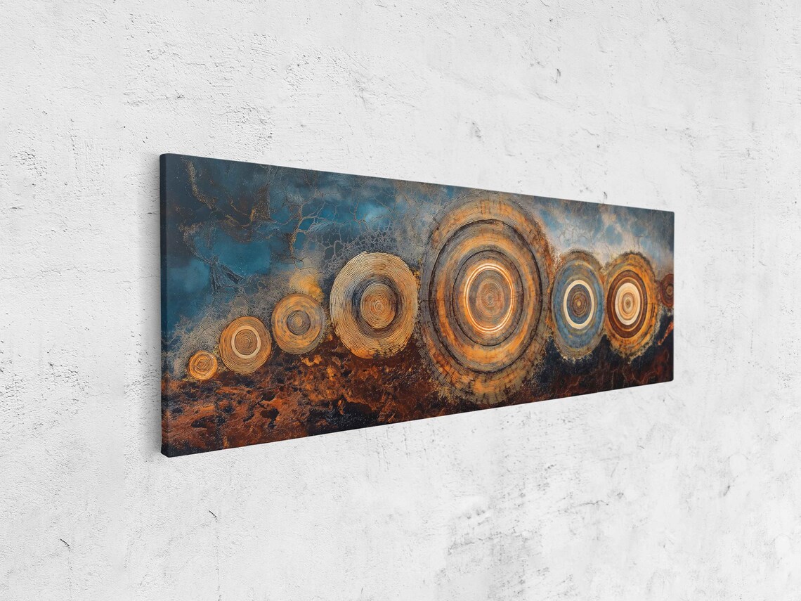 Tree Rings Panoramic View Wall Art Print Earthy Tones Nature Landscape Vibrant Colors - Image 4