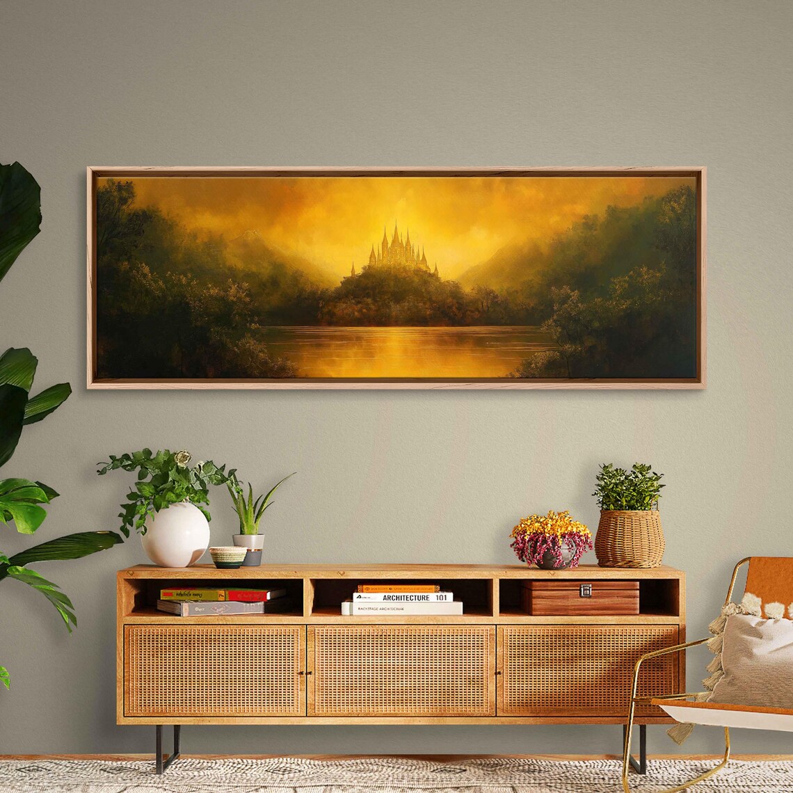 Fantasy Castle Atop A Hill, Magic Landscape With Lake - Image 3