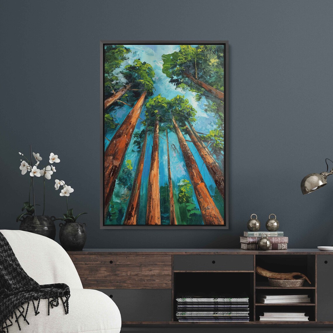 Acrylic Redwood Forest Wall Art Print Gift For Nature Lover Towering Trees Serene Outdoors Ready To Hang - Image 2