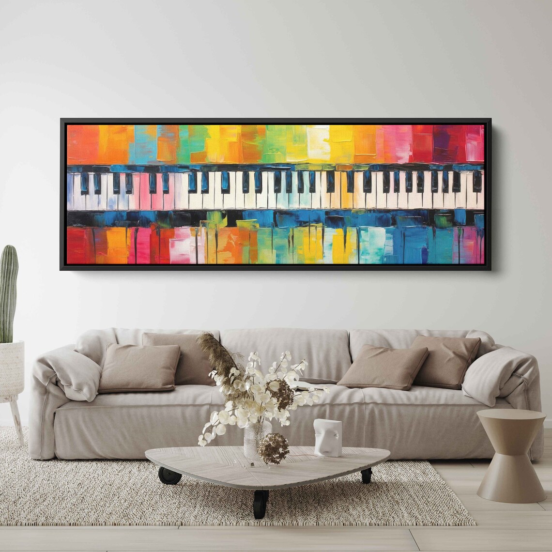 Abstract Colorful Piano Keys Oil Painting Art Print