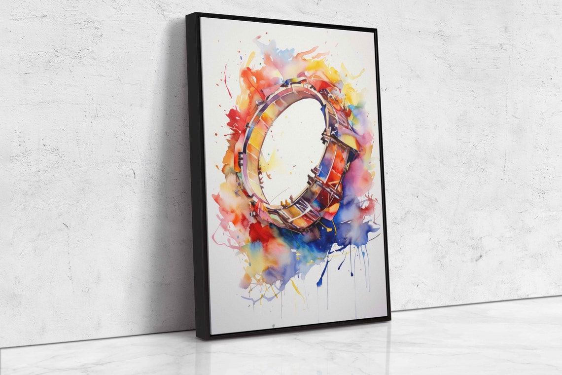 Colorful Watercolor Snare Drum Splash Paint Music Lover Art Print - Image 4
