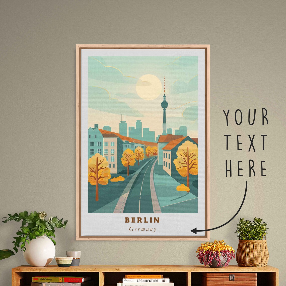 Berlin Germany TV Tower Autumn Street Cityscape Travel Poster