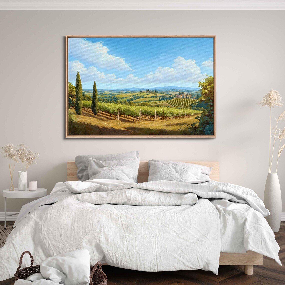 Tuscany Rolling Hills, Lush Vineyards Art Print