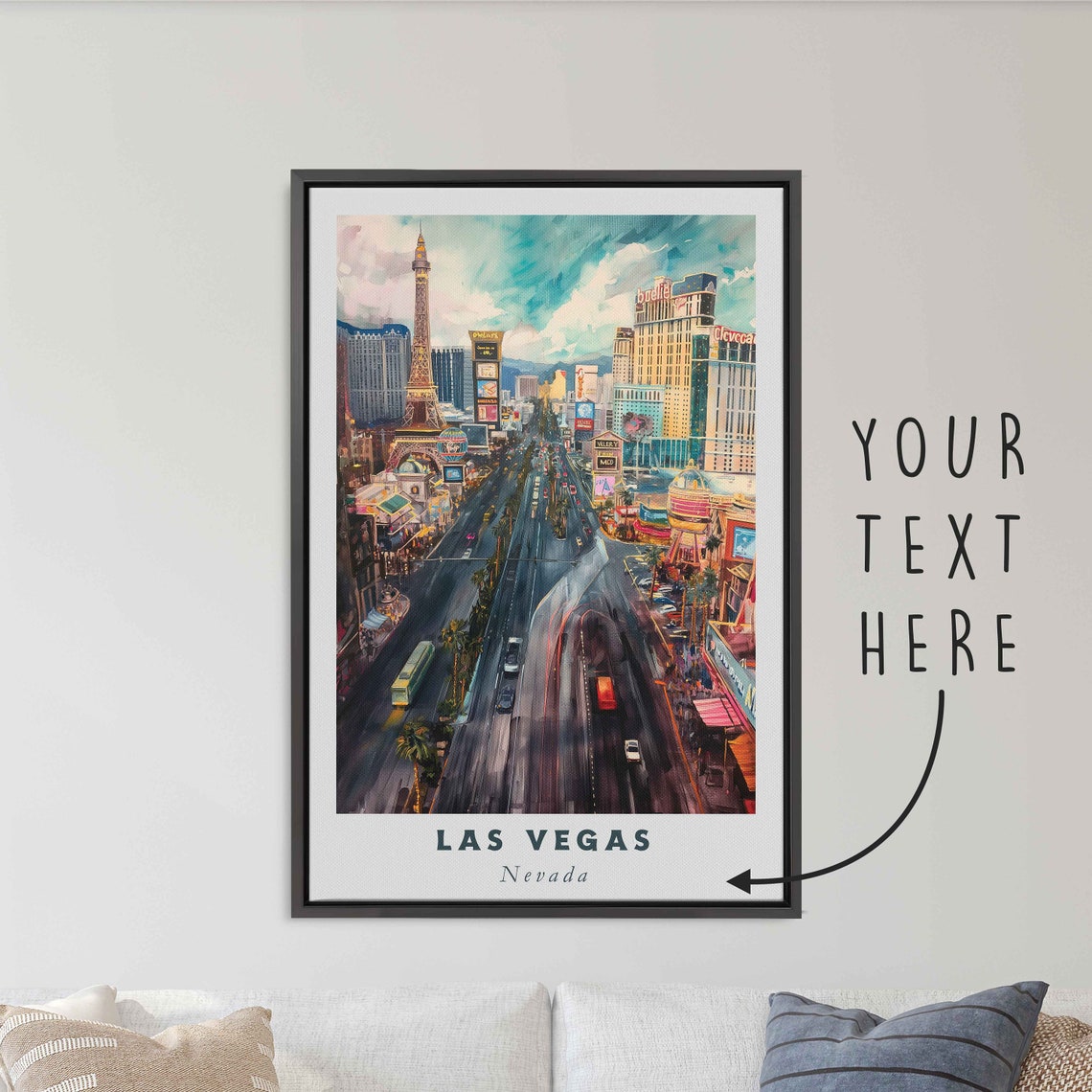 Las Vegas Nevada Strip Eiffel Tower Replica Aerial Daytime Poster