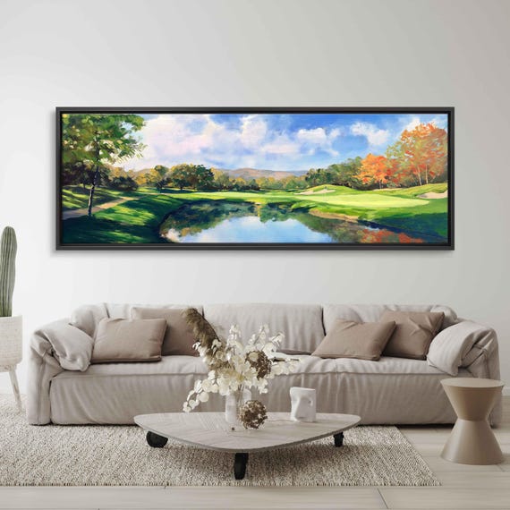 Shadow Creek Golf Course Oil Wall Art Print Picturesque Fairways Gift For Golfer Golfing Green Ready To Hang