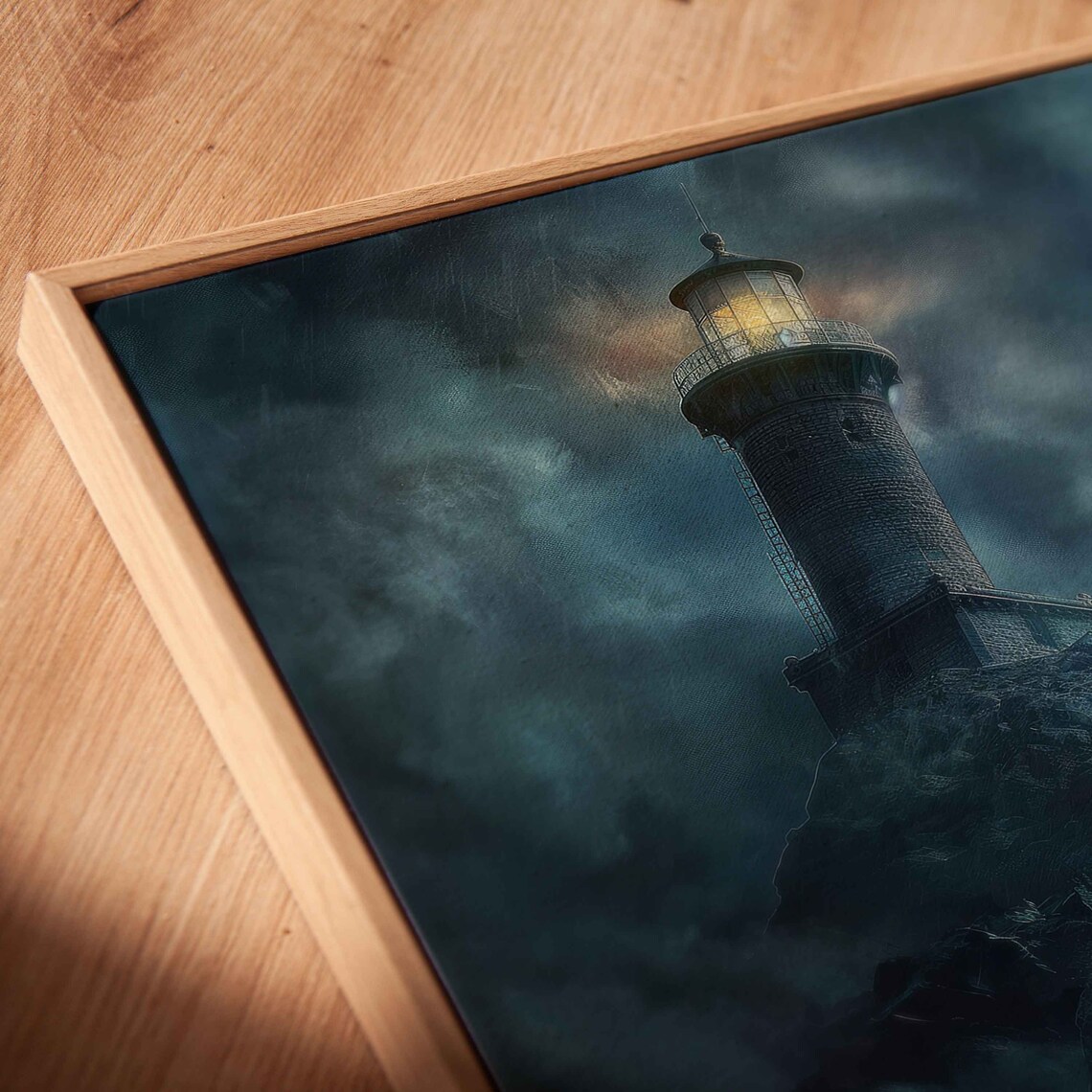Spooky Abandoned Lighthouse, Oceanside Cliff Art Print - Image 2