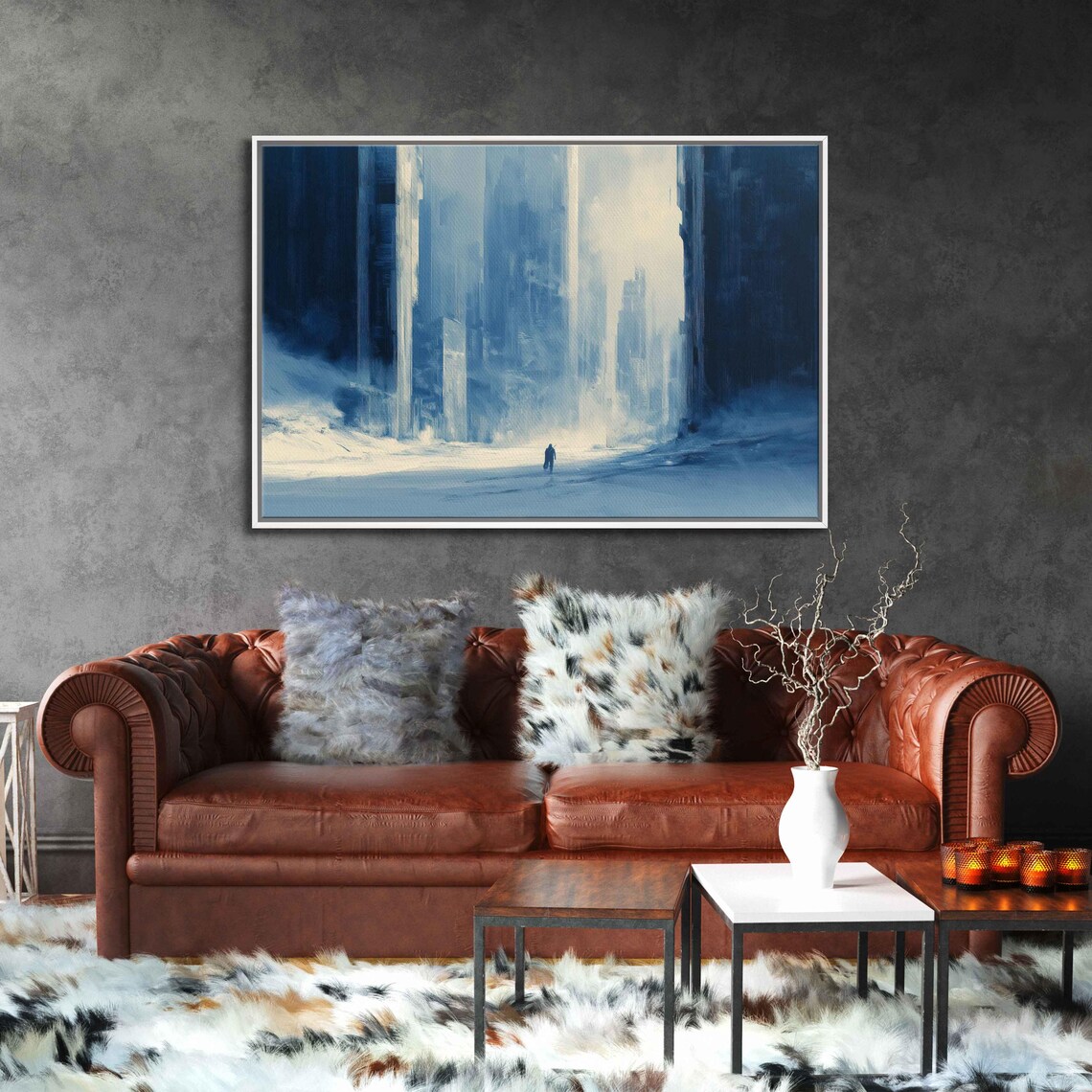 Desolate Frozen Cityscape, Ice And Steel Structures