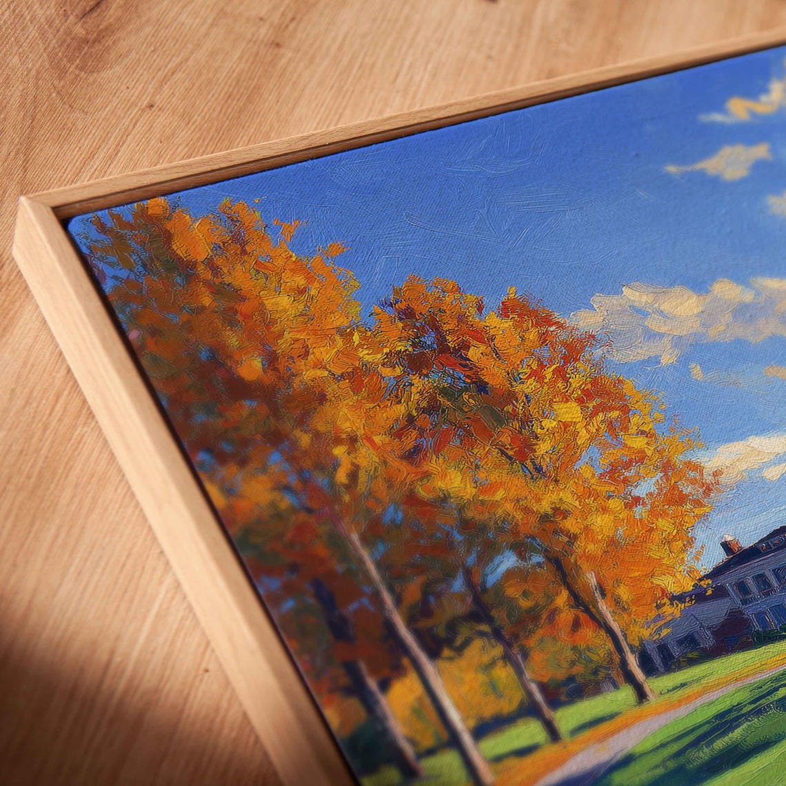 Golf Course With Clubhouse Autumn Trees And Sand Bunkers Art Poster - Image 2