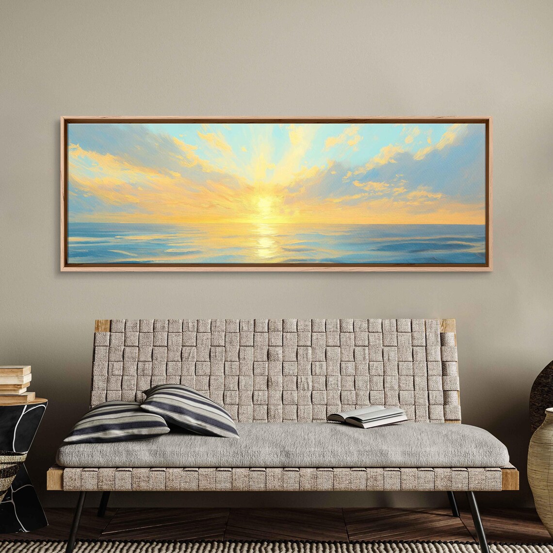 Vast Ocean Horizon Sunrise, Coastal Landscape