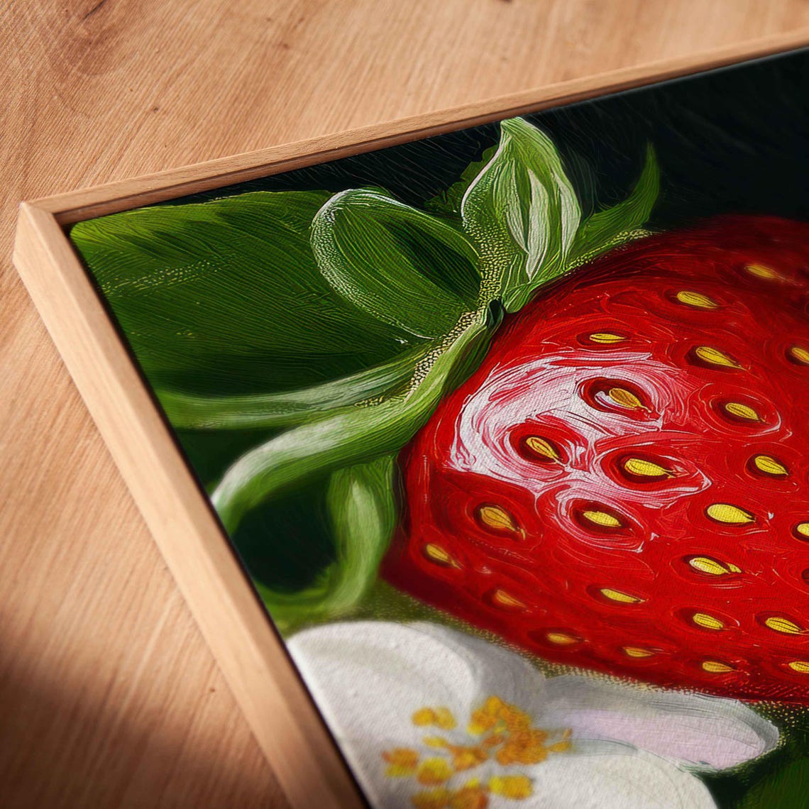 Lush Strawberries And Large Blossoms Panoramic Wall Art Print - Image 2