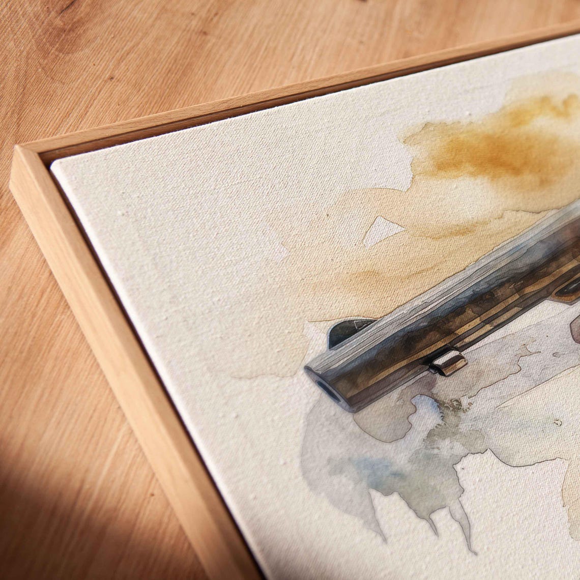 Cowboys Revolver Gun With Holster Watercolor Wall Art Print Western Wall Art Rustic Painting Ready To Hang - Image 2