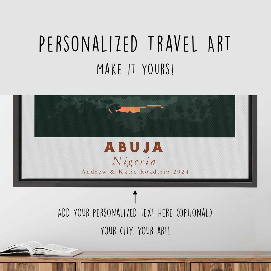 Abuja Nigeria Mosque Minarets Silhouette Sunset Skyline Travel Poster - Image 4
