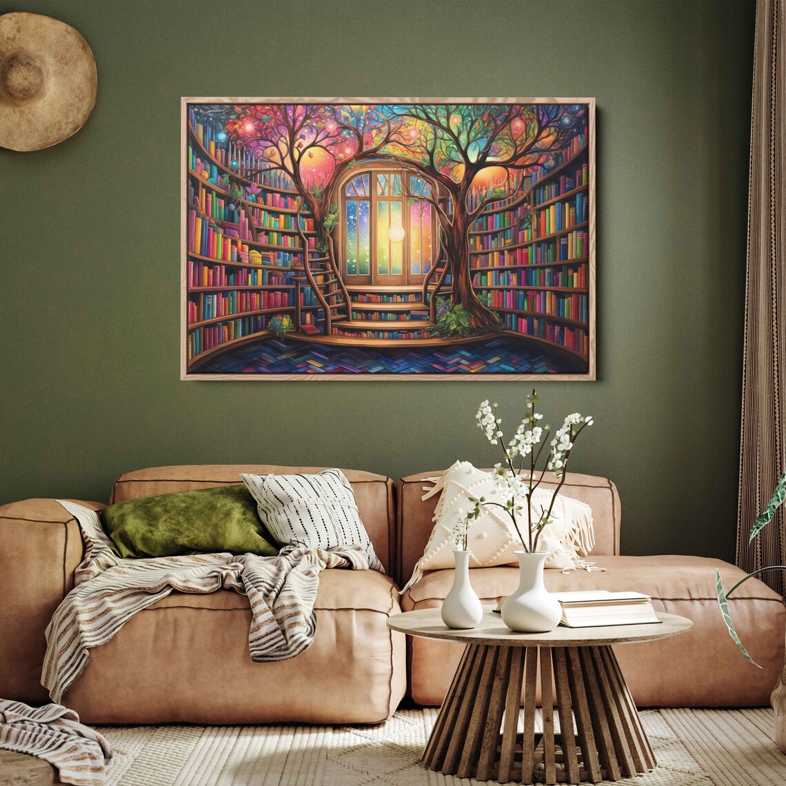 Magical Enchanted Library Tree Of Knowledge Fantasy Art
