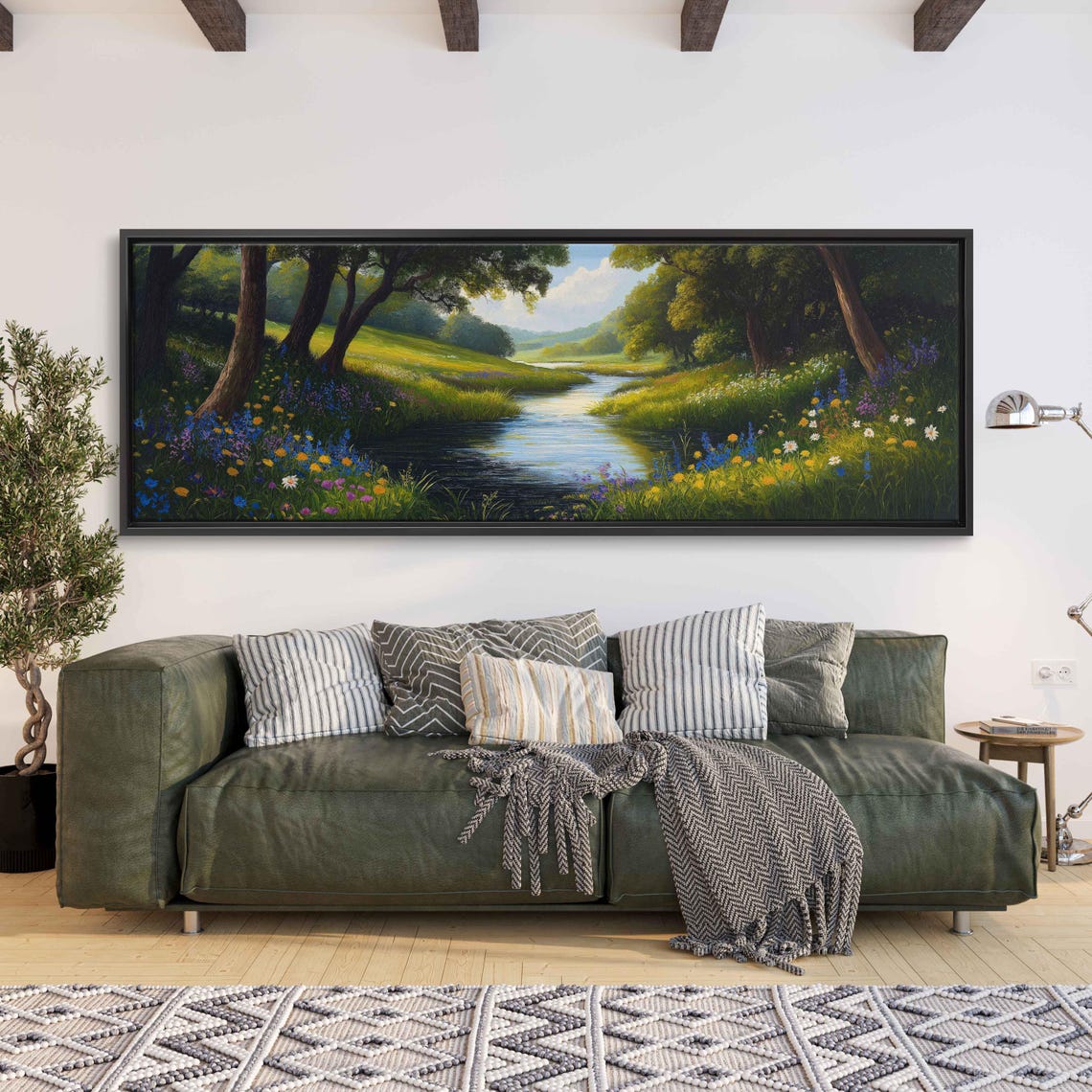 Winding River Through English Countryside Wall Art Print