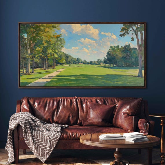 Congressional Country Club Golf Course Oil Wall Art Print Lush Fairways Gift For Golfer Golfing Green Ready To Hang