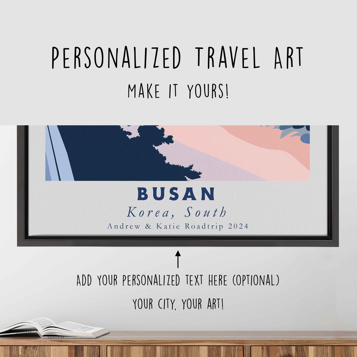 Busan South Korea Beach Bay City Skyline Sunset Travel Poster - Image 4