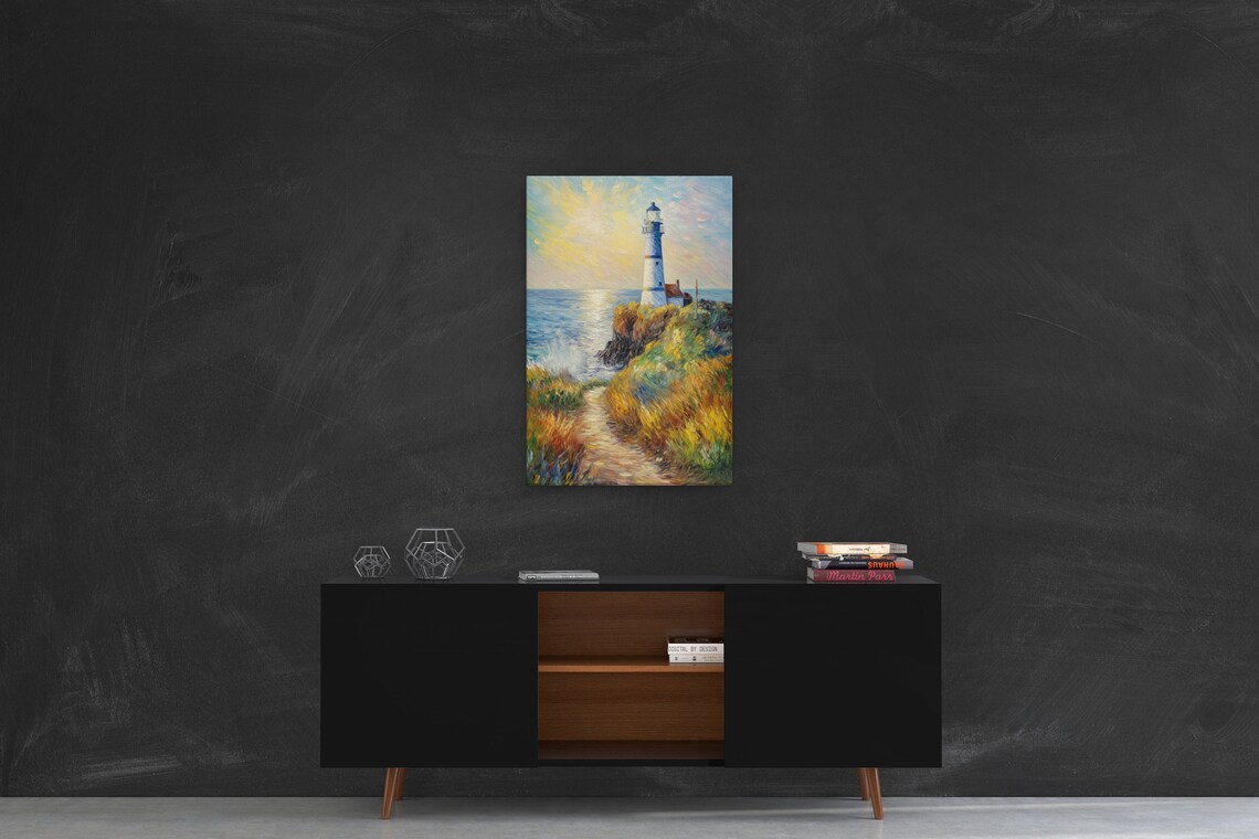 Lighthouse Impressionist Art Print, Living Room Decor - Image 2