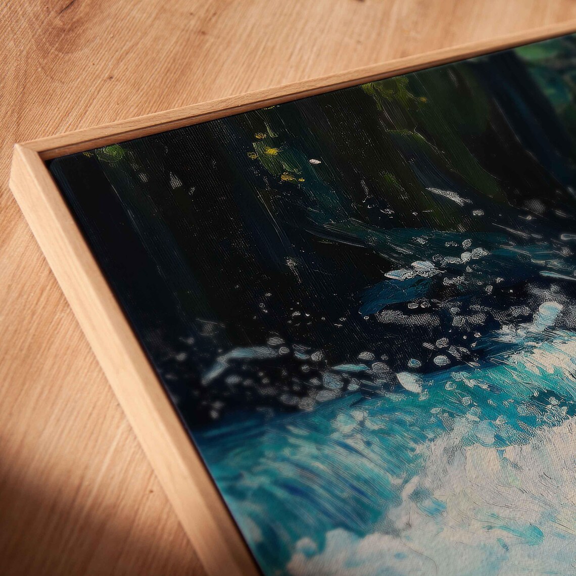 Grizzly Bear Fishing Expressive Oil Painting Rapids Dynamic Art Poster - Image 2
