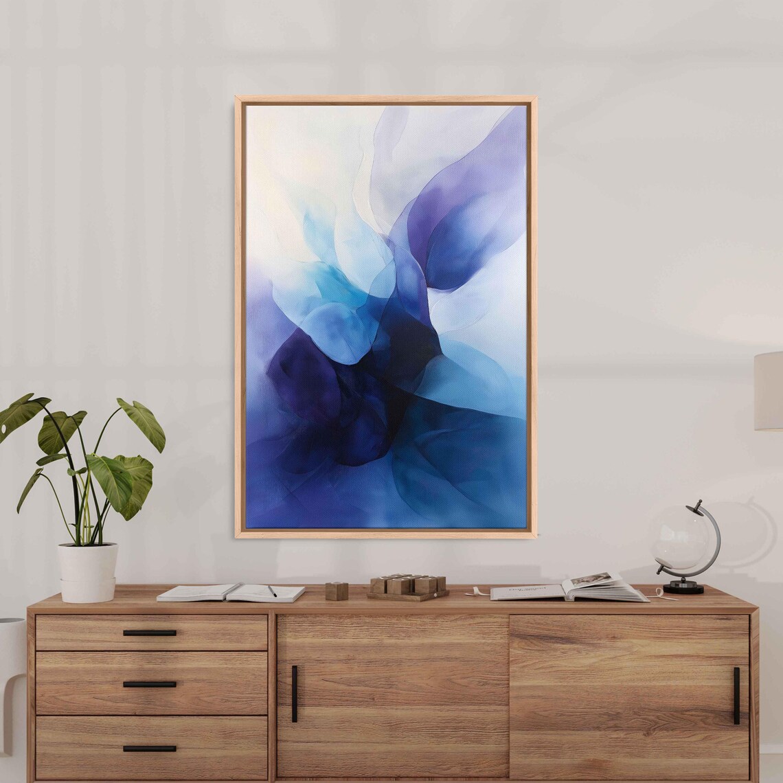 Ethereal Blue And Purple Abstract Art Print