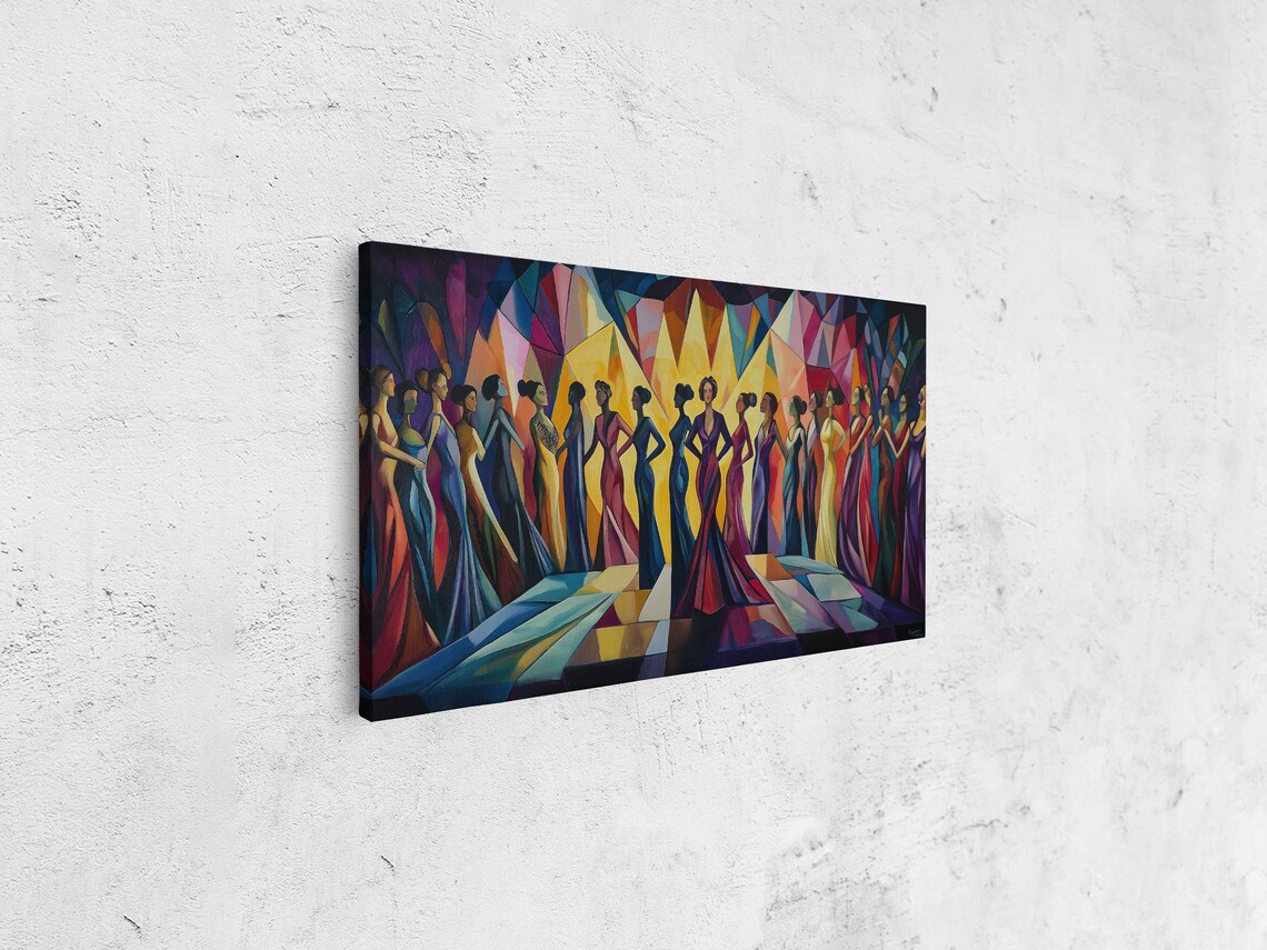 Art Deco Fashion Show Runway Women in Gowns Glamorous Poster - Image 4