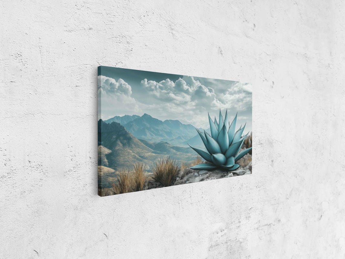 Blue Agave Close Up In Mountain Valley Under Daylight Sky Poster - Image 4