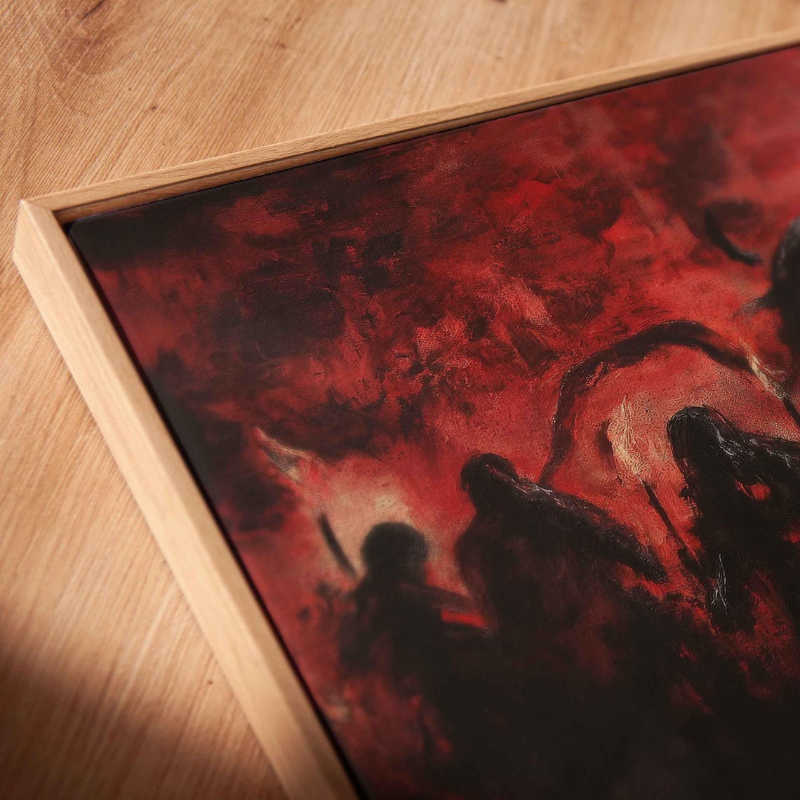 Cthulhu Cult Gathering Red Black Flames Torch Crowd Horror Poster - Image 2