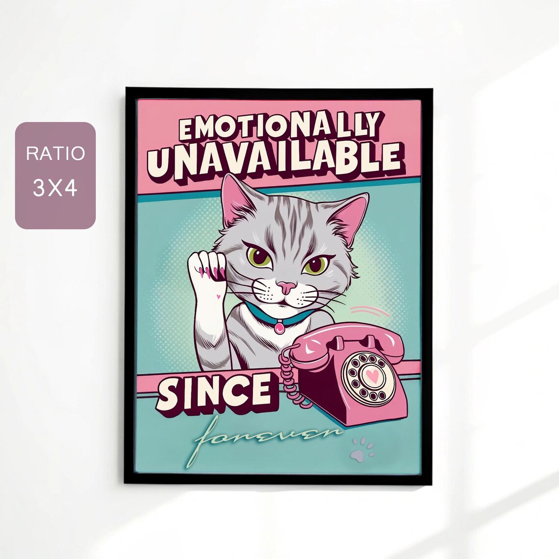 Funny Cat Poster, Modern Pop Art Room Decor - Image 4