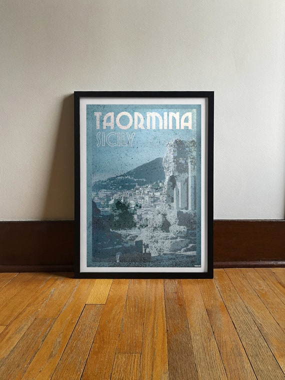 Taormina Italy Vintage Travel Poster Art Print