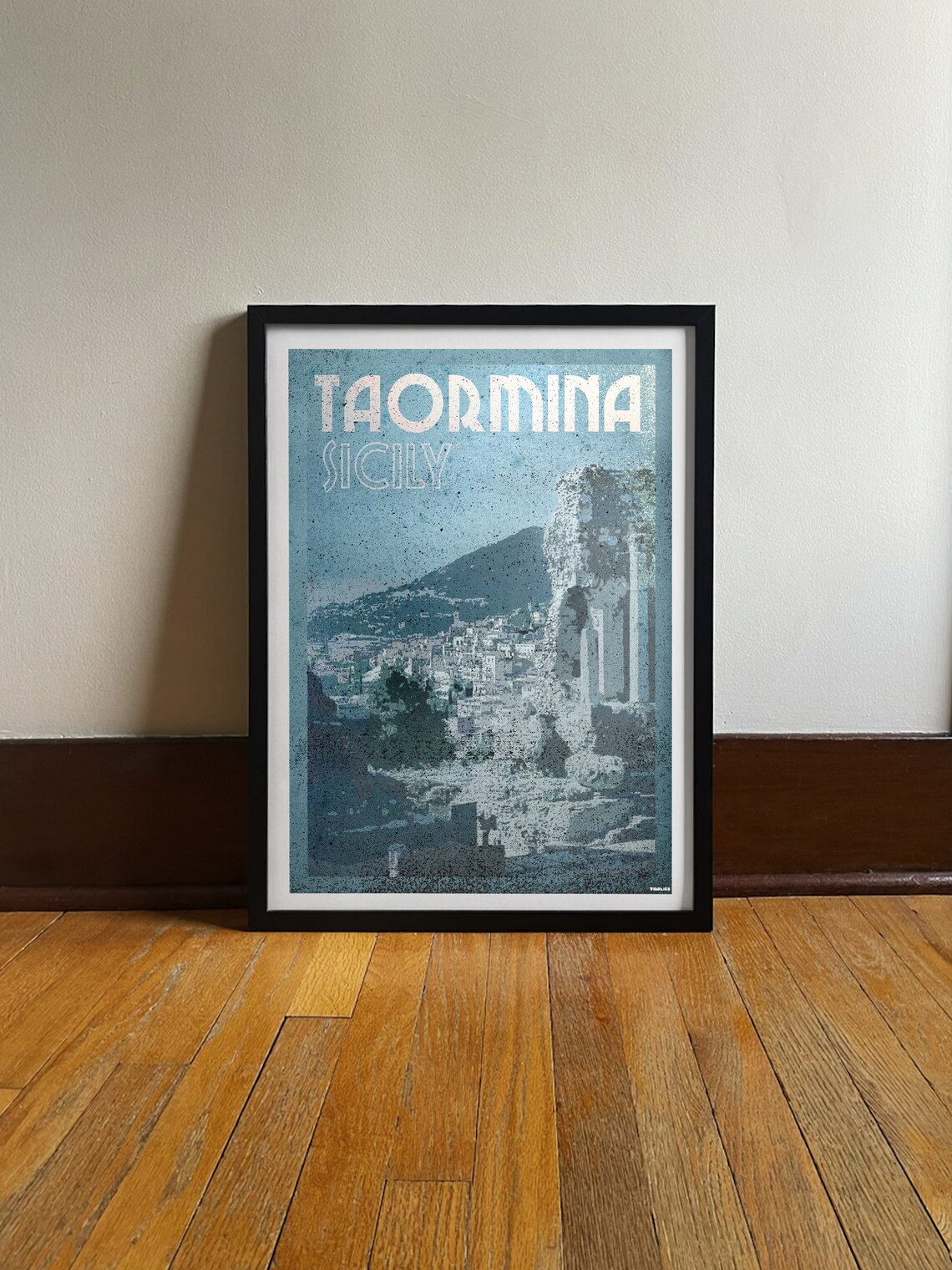 Taormina Italy Vintage Travel Poster Art Print