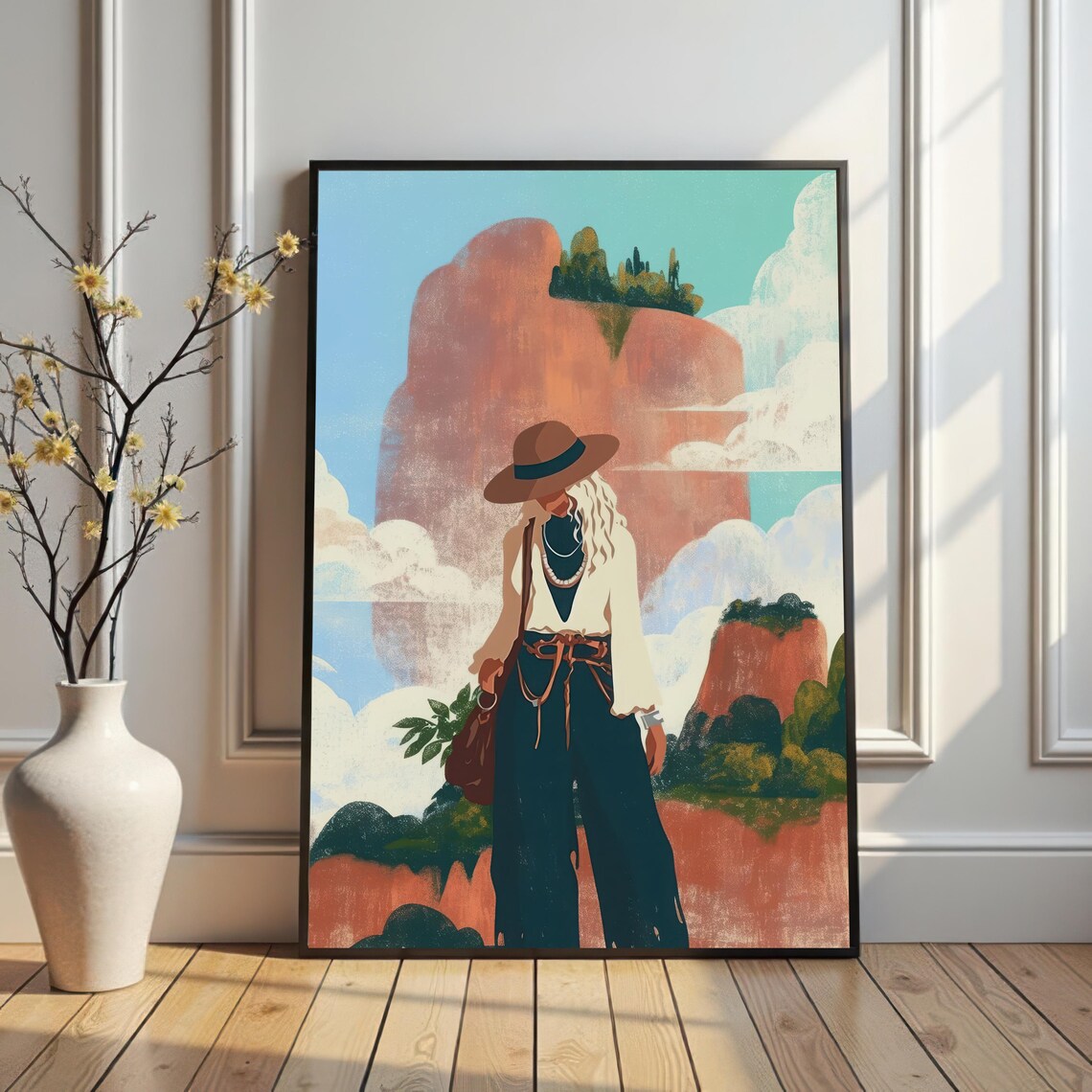 Contemporary Female Figure In Landscape, Bohemian