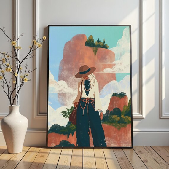 Contemporary Female Figure In Landscape, Bohemian