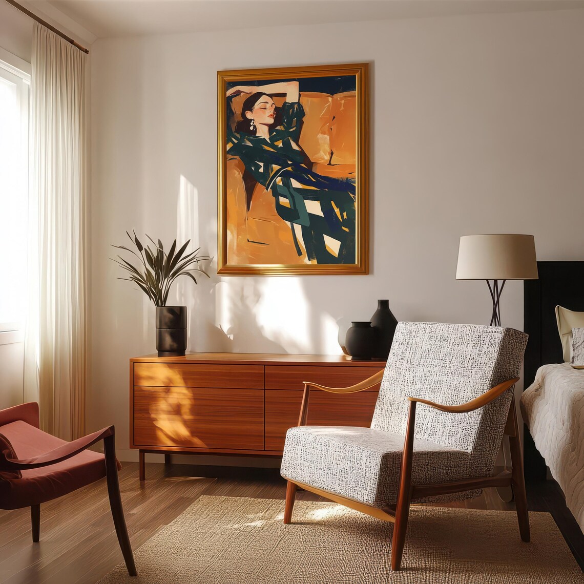 Sleeping Lady, Relaxing Modern Illustration - Image 4