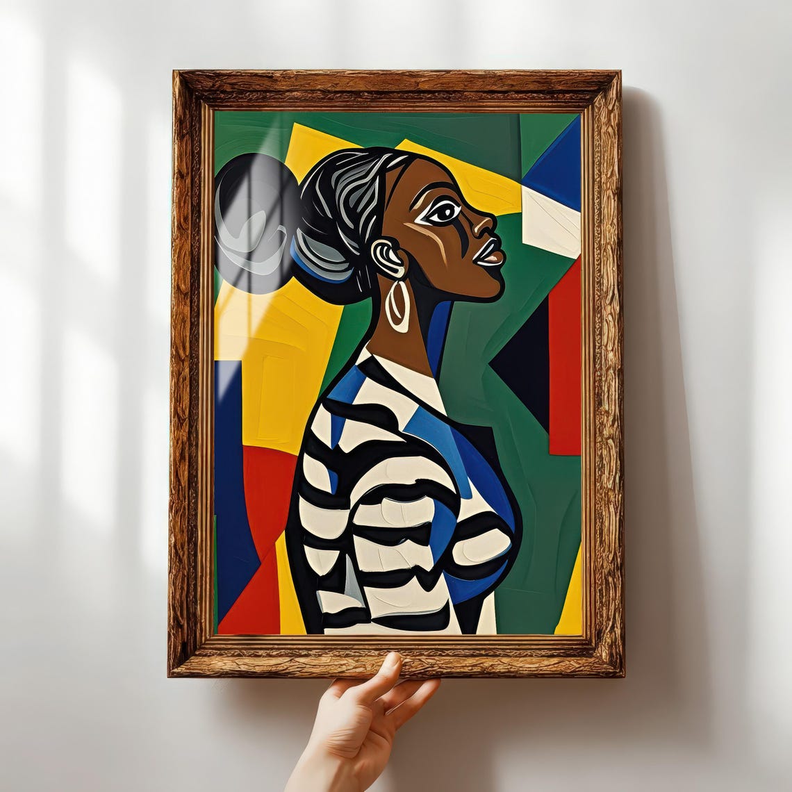 Female Figure Abstract Geometric Portrait Art Print - Image 4