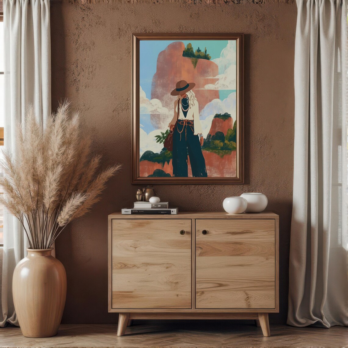 Contemporary Female Figure In Landscape, Bohemian - Image 2