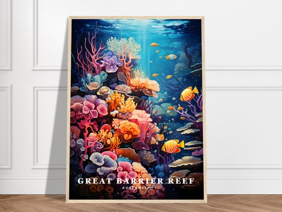 Great Barrier Reef Travel Poster, Australia Collection