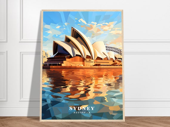 Sydney Travel Print Australia Collection Harbour Opera House Bridge City Art Australian Culture