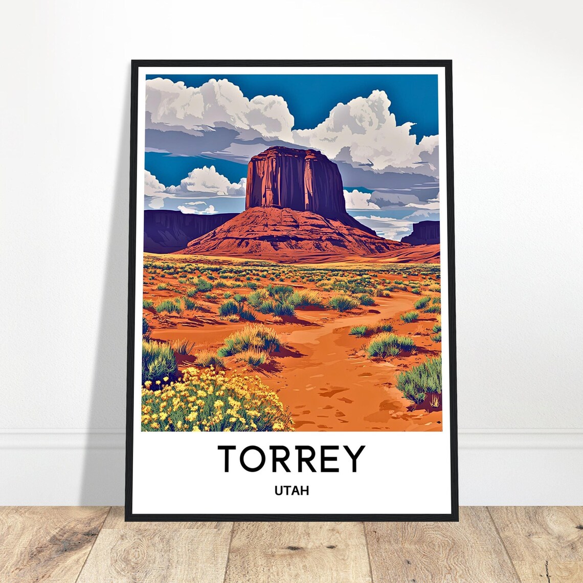Torrey Utah Red Desert Butte Capitol Reef Landscape Travel Poster