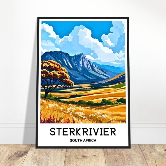 Sterkrivier Travel Print Sterkrivier Poster South African Art Print South Africa Lover Gift Wall Hanging Home Decor Sterkrivier Illustration