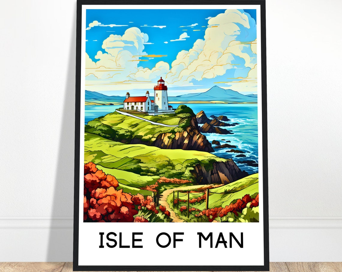 Isle Of Man Watercolor Print Isle Of Man Travel Poster British Isles Print Isle Of Man Lover Gift Isle Of Man Island Painting Illustration