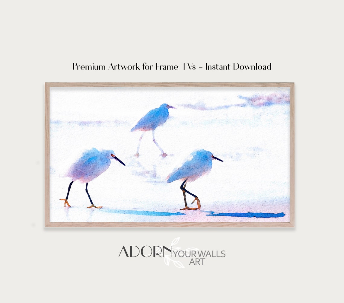 Frame Tv Art Coastal Art Print Art For Tv Coastal Birds Frame Art Tv Ocean Tv Frame Art Tv Art Coastal Landscape Art Tv