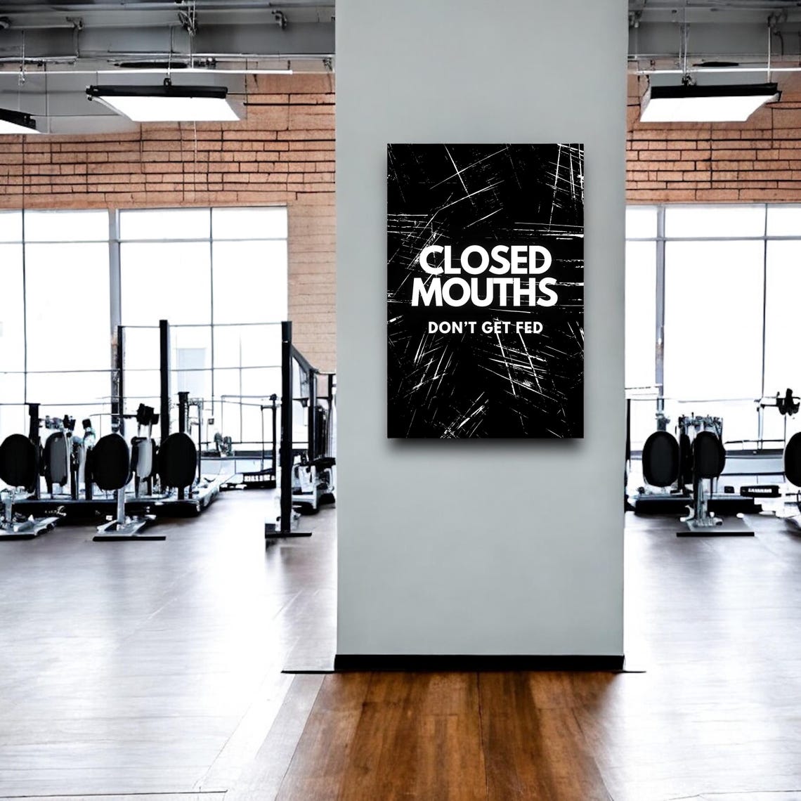 Closed Mouths Don't Get Fed Scratched Black Entrepreneur Quote Poster - Image 4