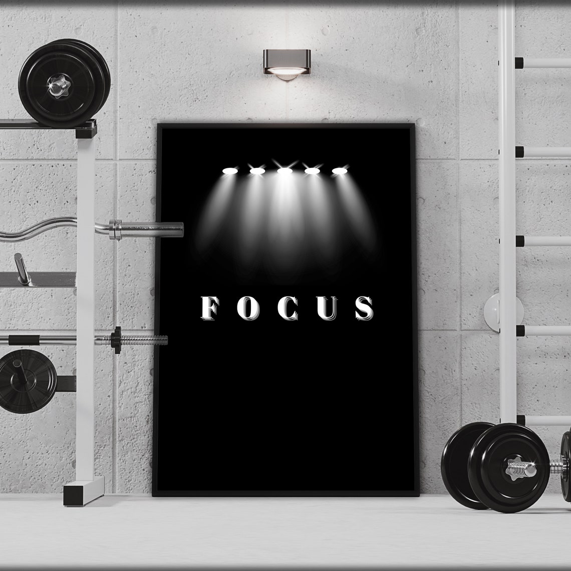 Focus Spotlight Serif Lettering Dramatic Black Elegant Poster - Image 3