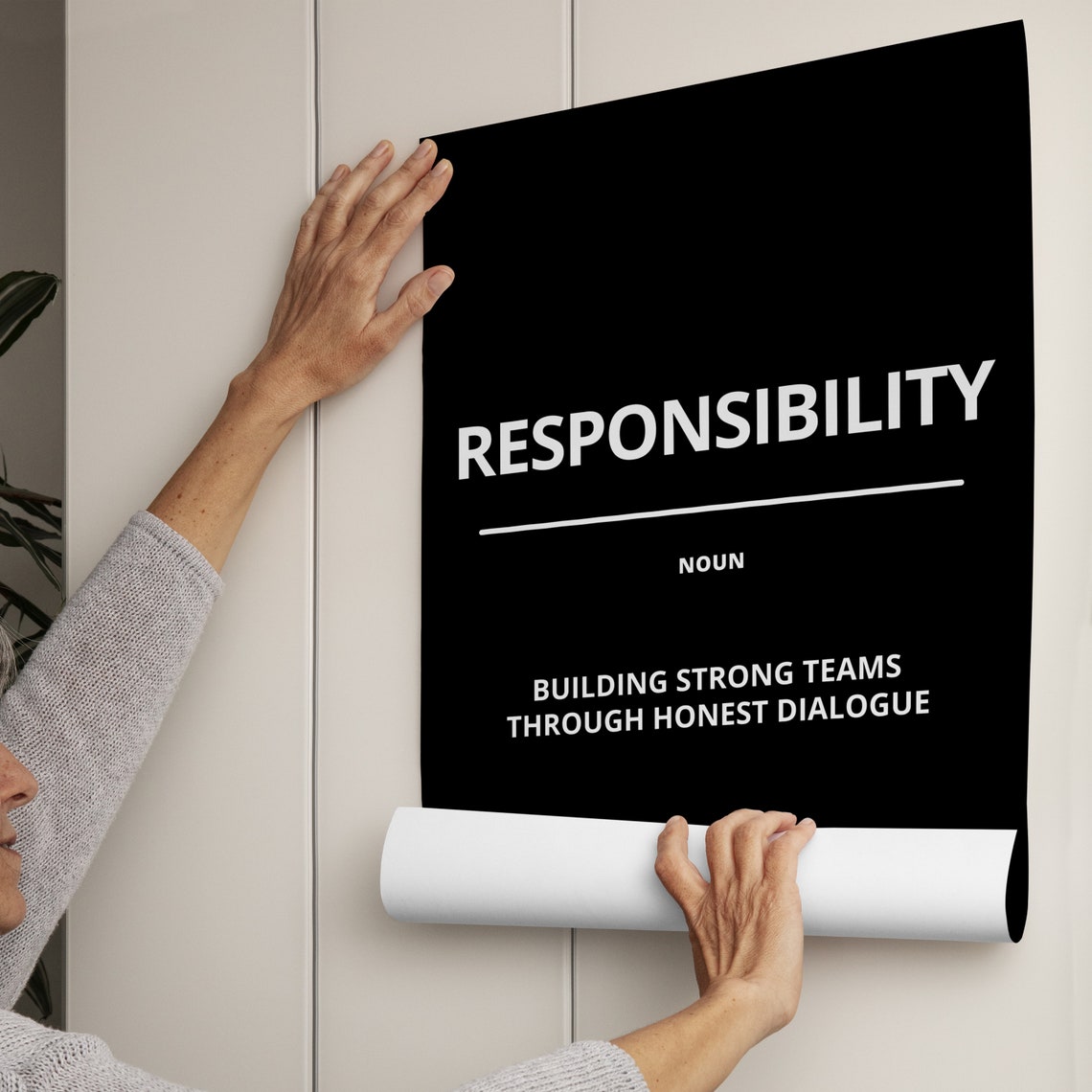 Responsibility Bold Black Dictionary Definition Motivational Poster - Image 3