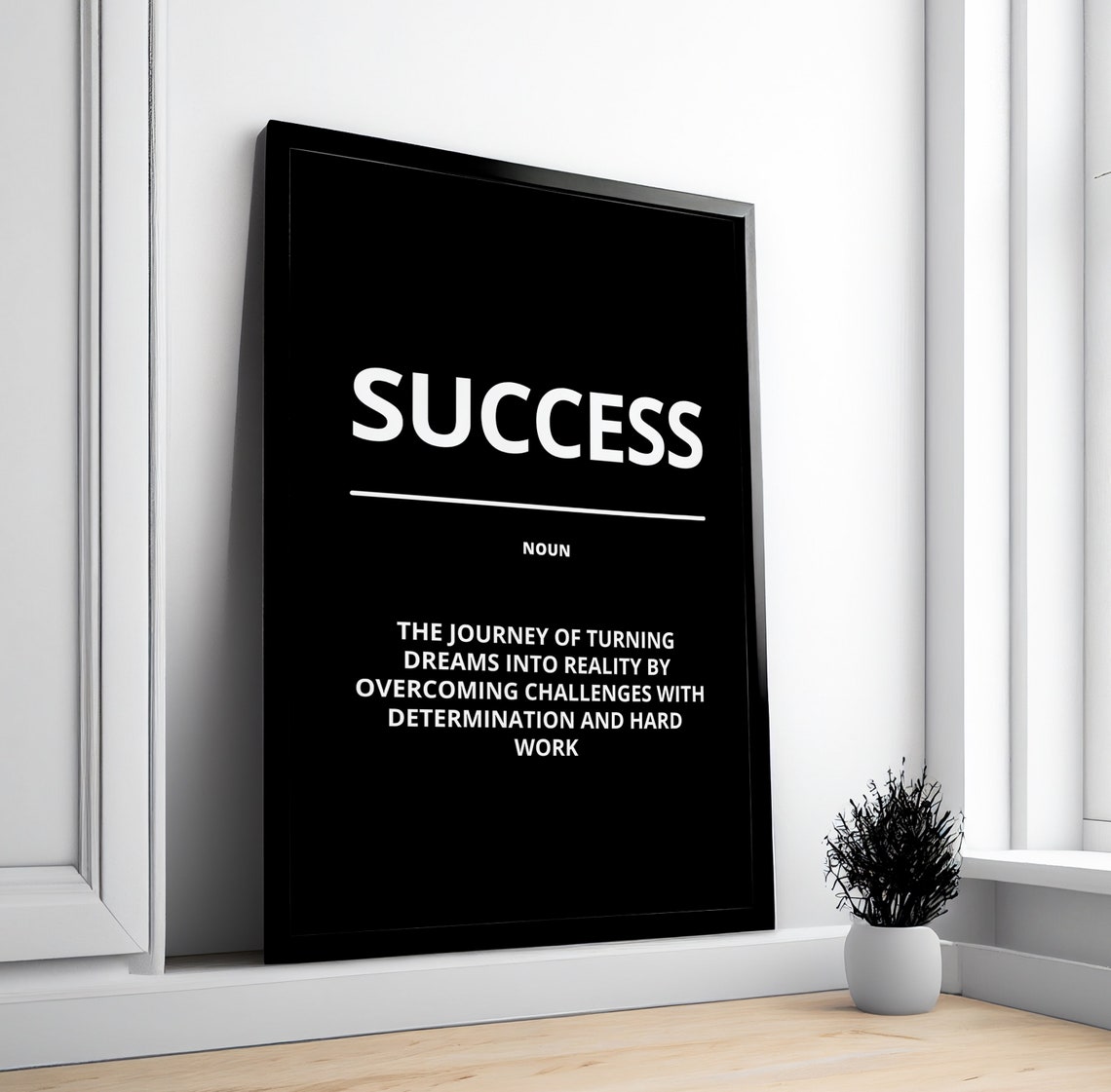 Grind Verb Definition Daily Goals Black Minimalist Framed Quote Poster - Image 3