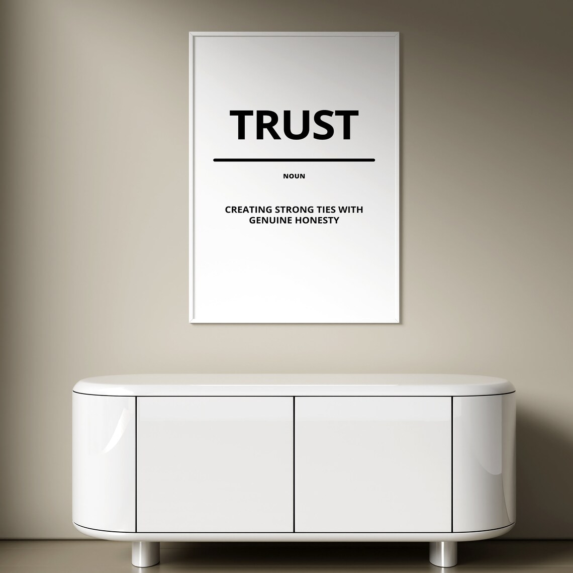 Trust Minimalist White Dictionary Definition Motivational Poster - Image 2