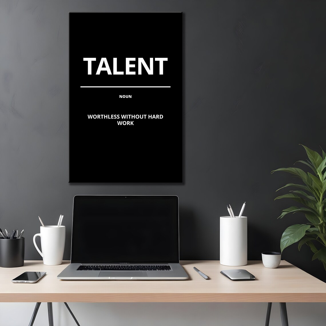 Talent Noun Definition Minimalist Black Motivational Quote Poster - Image 4