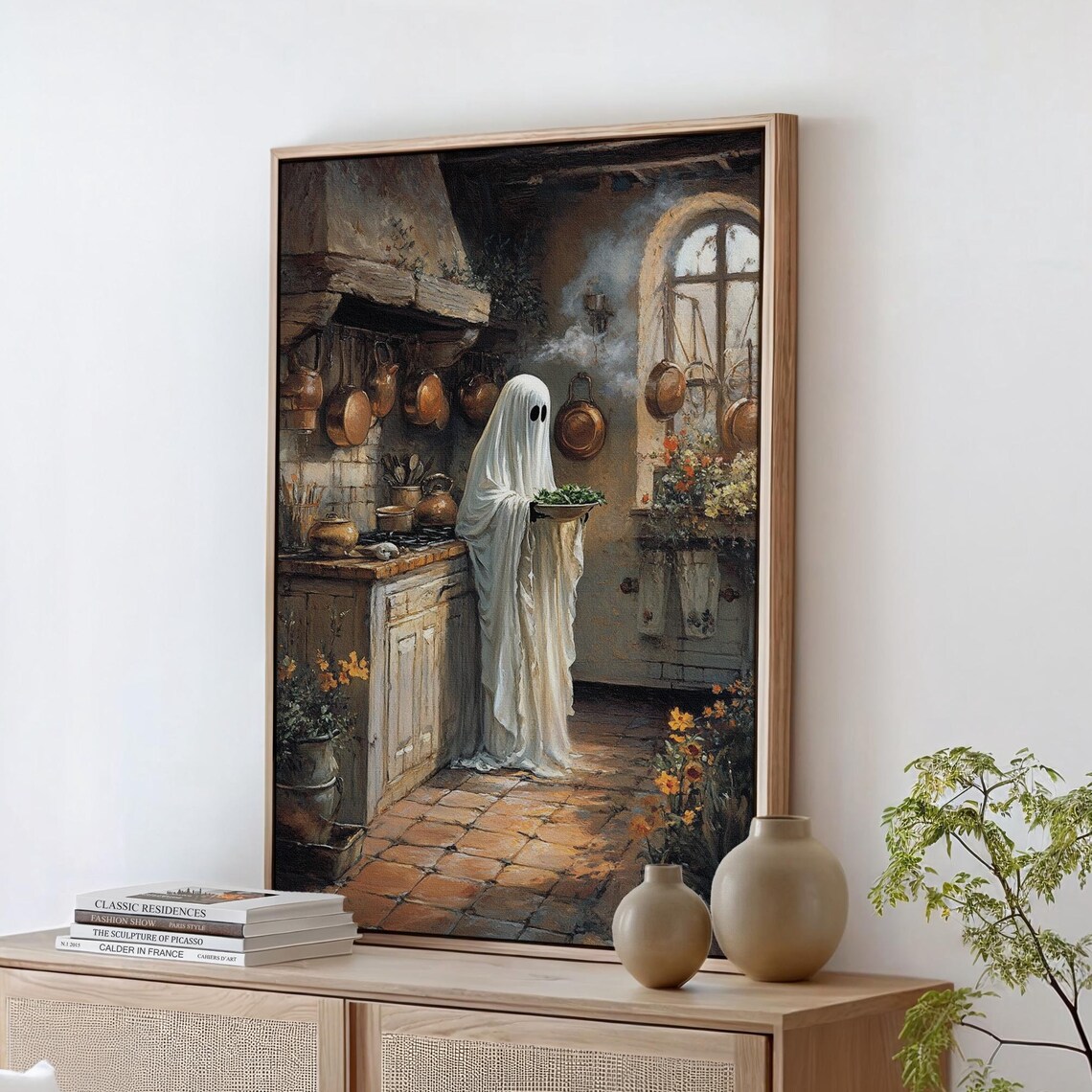 Cozy Rustic Kitchen Ghost, Haunted Farmhouse Scene