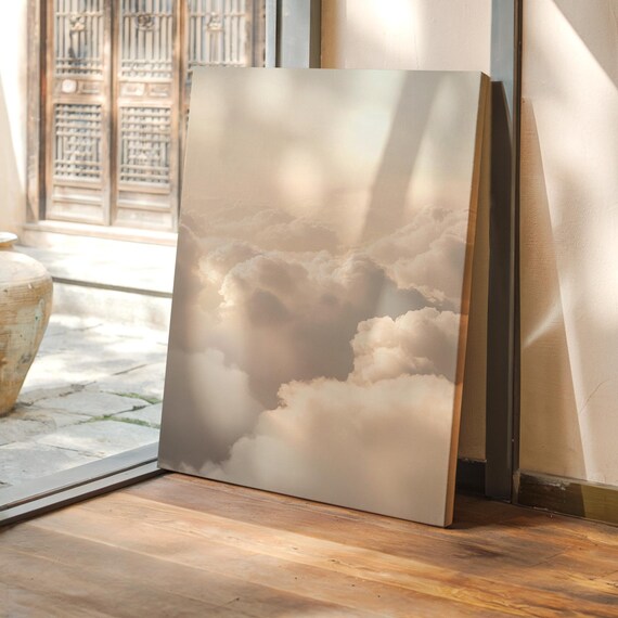 Dreamy Soft White Cloud Sky Neutral Minimalist Gallery Art Poster
