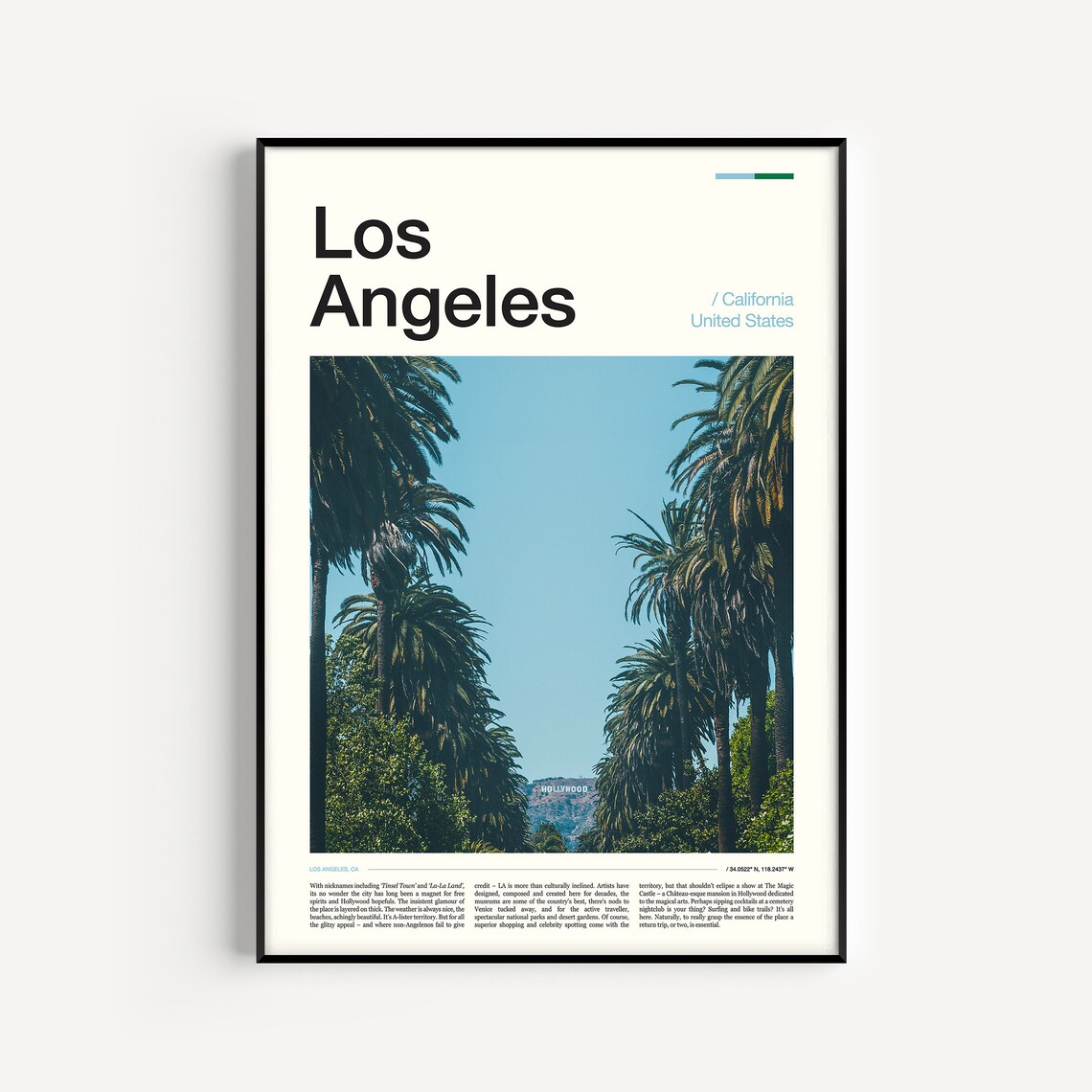 Los Angeles Travel Poster, USA Wall Art Print
