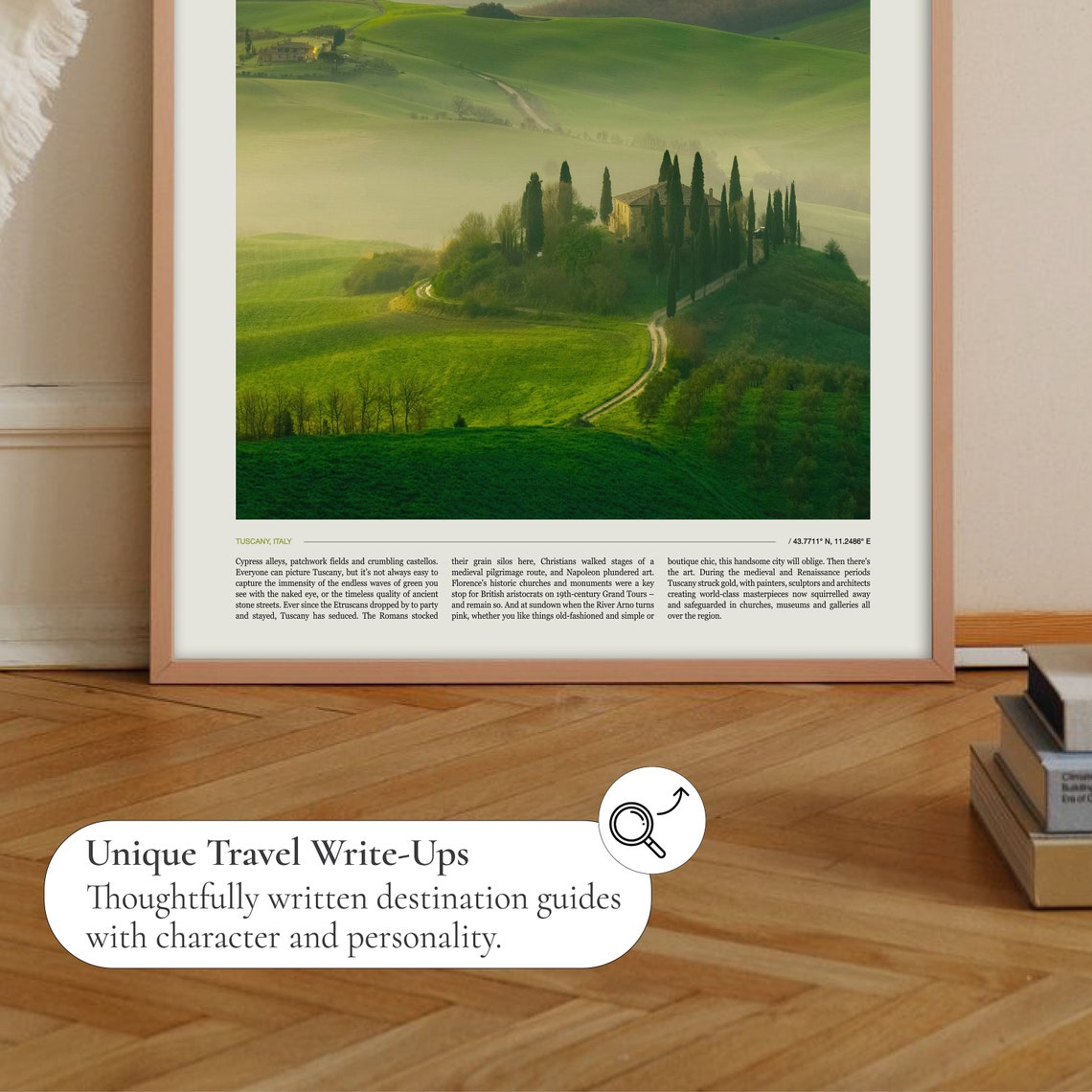 Tuscany Italy Rolling Green Hills Cypress Villa Landscape Poster - Image 2